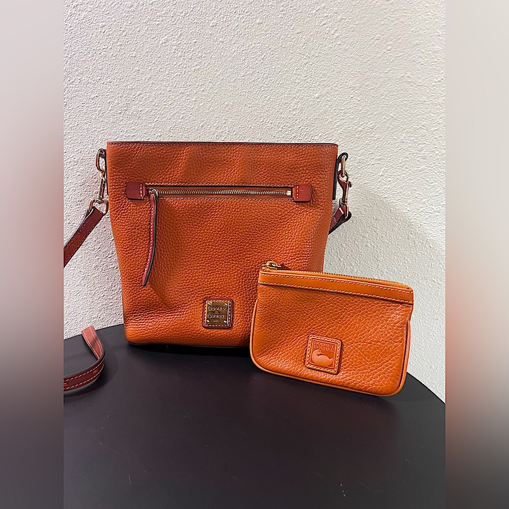 Dooney & Bourke Florentine Allison Pebble Grain Leather Crossbody Bag Purse Set